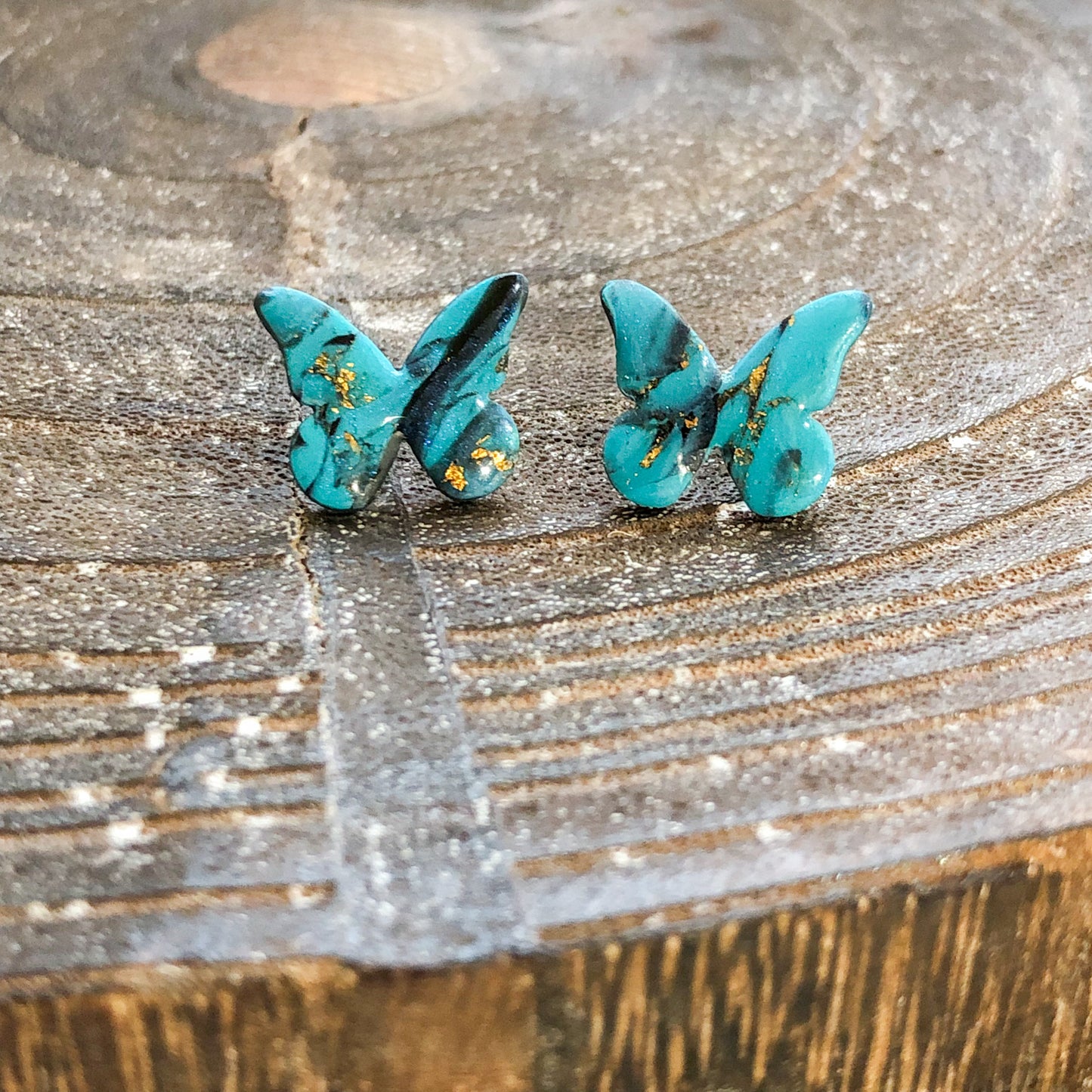 Western Collection, Butterfly Polymer Clay Studs on Surgical Stainless Steel Posts