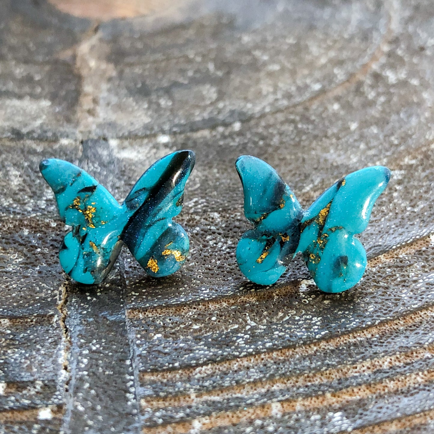 Western Collection, Butterfly Polymer Clay Studs on Surgical Stainless Steel Posts