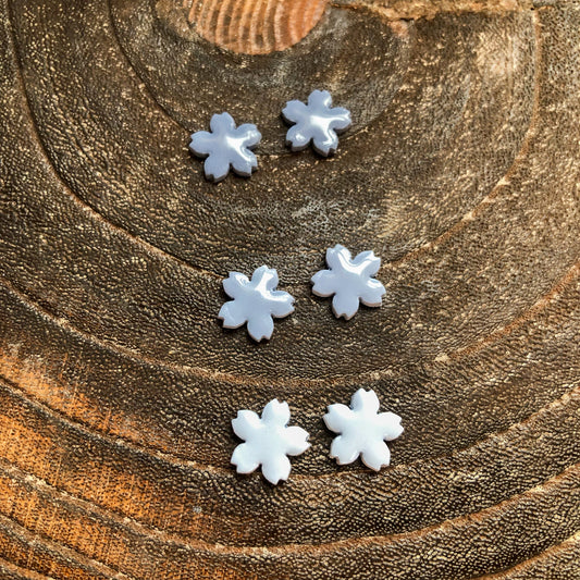 Blue Collection, Polymer Clay Flower Studs on Surgical Stainless Steel