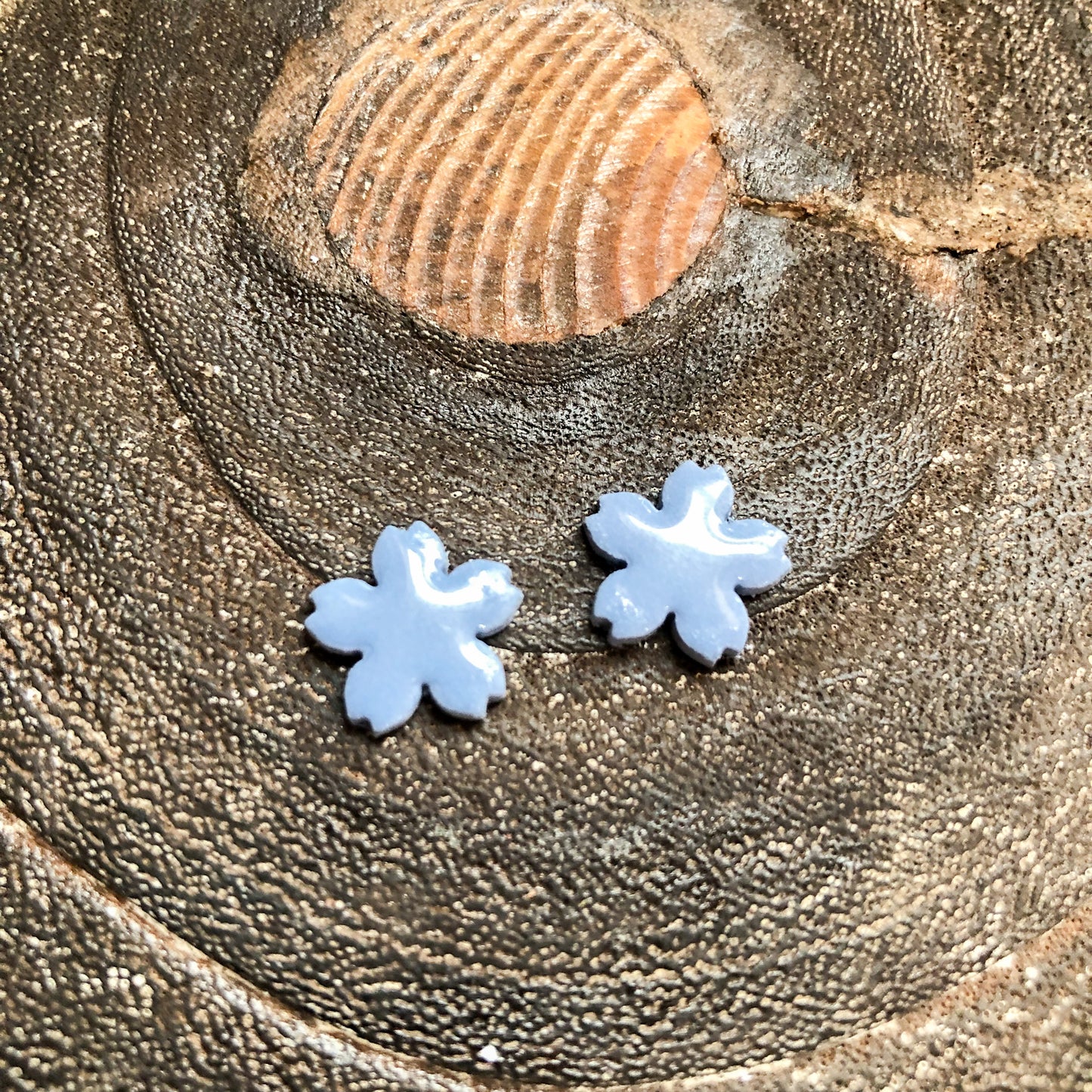 Blue Collection, Polymer Clay Flower Studs on Surgical Stainless Steel