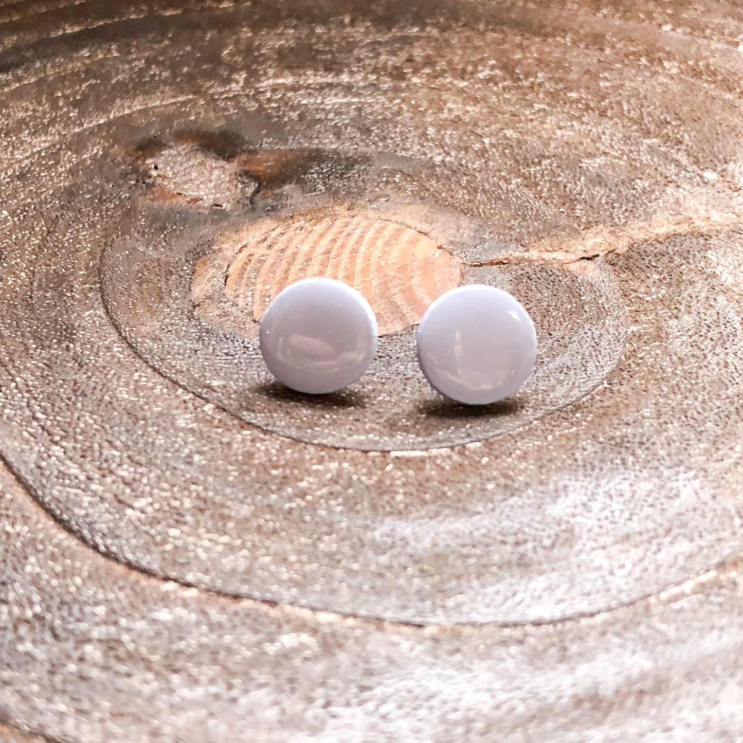 Blue Collection, Polymer Clay Circle Studs on Surgical Stainless Steel